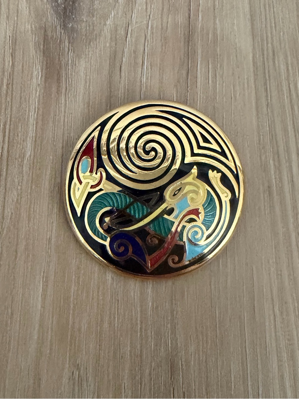 Vintage Tara Ware Dublin Irish Celtic Enamel Brooch